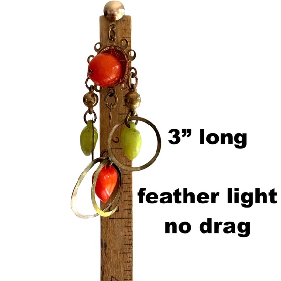 earrings hanging vintage jangle dangle fun hearts costume artsy boho girly - Picture 11 of 11